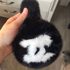 CHANEL Black and White Logo Earmuffs